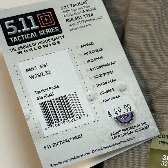 5.11 38x32 Men’s Tactical Series Pants - Picture 4 of 6